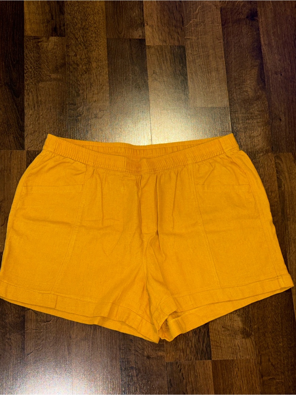 Old Navy Women's Mustard-Orange High-Waist Elastic Shorts